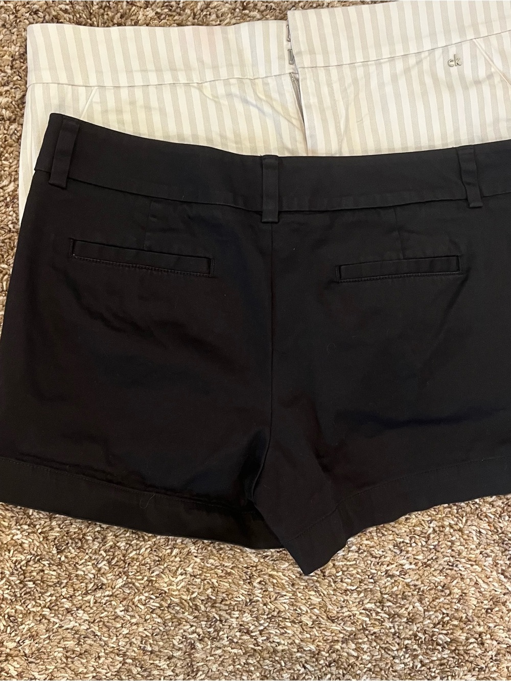 Calvin Klein Shorts Bundle Womens Size 8 Black Cotton Stripes Dressy Preppy - Picture 4 of 13